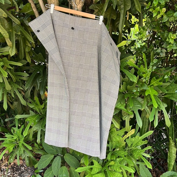 Zara Woman Houndstooth Midi Wrap Pencil Skirt - Picture 3 of 5